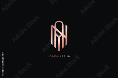 nay letter fashion brand design modern style creative golden wordmark design typography illustration, nay logo, nay lettering
