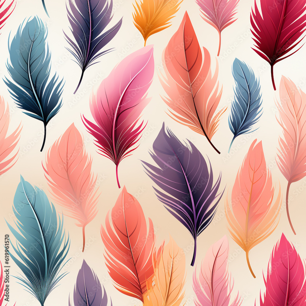 boho seamless pattern with feathers boho seamless pattern with feathers
