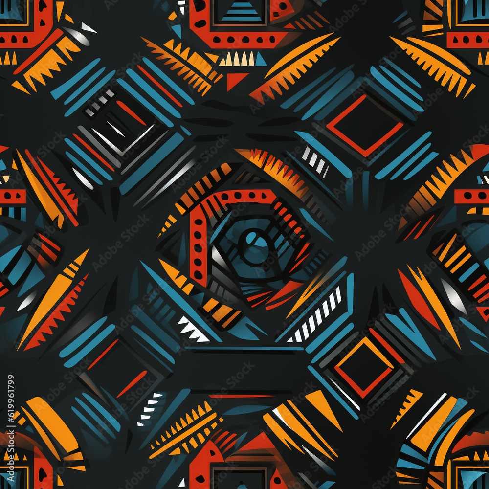 Fototapeta premium boho seamless pattern with symbols