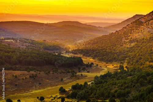 Mountain view in morning light, Burgos Spain.