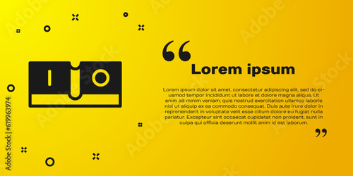 Black Electric light switch icon isolated on yellow background. On and Off icon. Dimmer light switch sign. Concept of energy saving. Vector