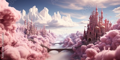 Magic pastel pink landscape...