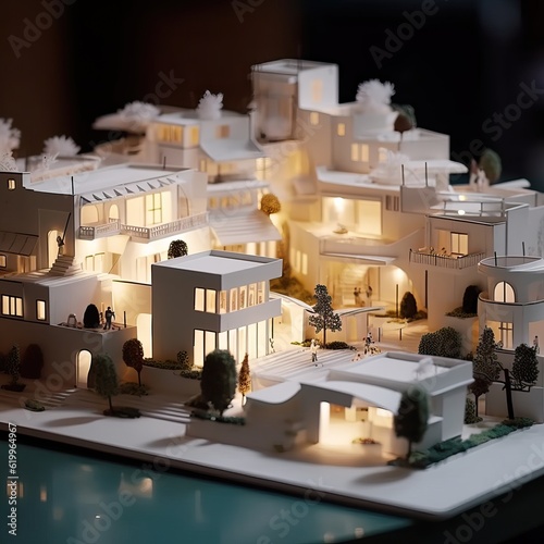 White architectural model, ...
