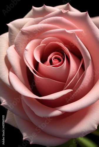 pink rose on black