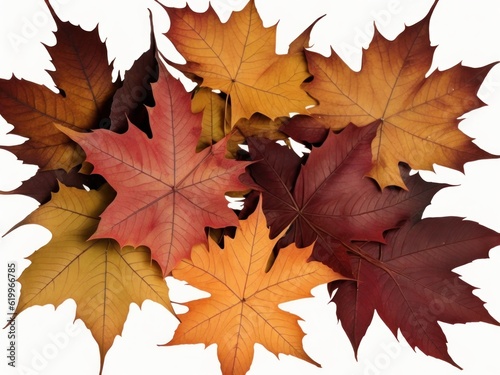 Natural colorful autumn maple leaves stacked in a circle  created with generative ai  ki