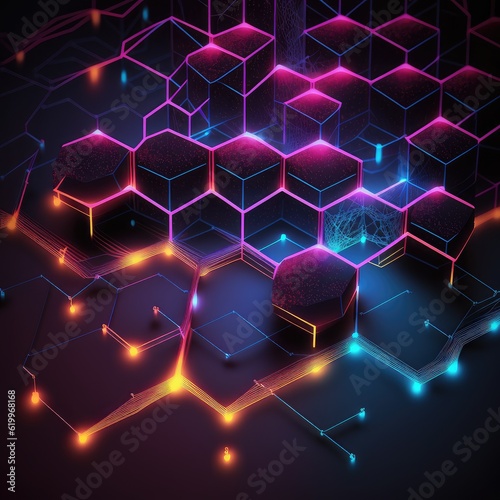 Hexagonal honeycomb technology background