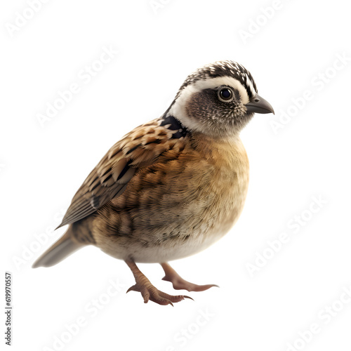 Cute little bird isolated on white background. closeup of photo