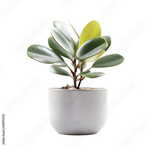 Ficus in a pot isolated on white background. clipping path included