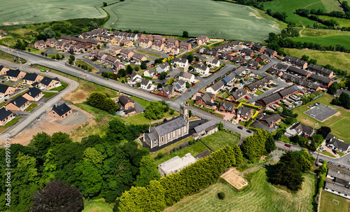 Aerial view of St. John's Church of Ireland Gilford County Down Northern Ireland