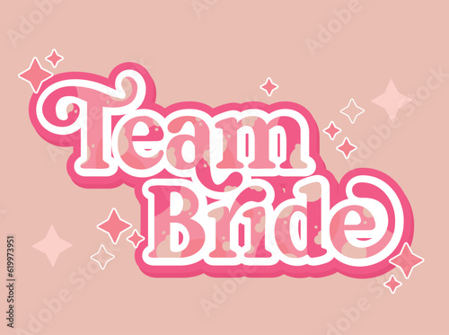 Label for wedding or bachelorette party in pink magical girl style.