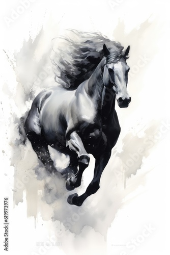 ink running horse