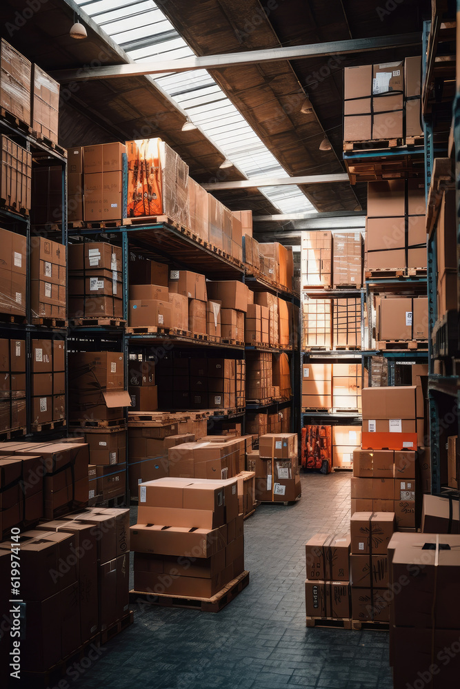 Obraz premium A small warehouse filled with goods