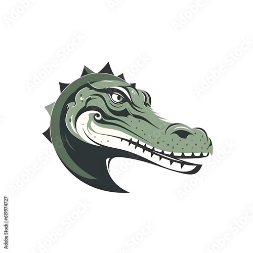 Crocodile head vector logo design template. Crocodile head vector illustration.