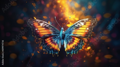Butterfly on flower. AI generated art illustration. © Дима Пучков