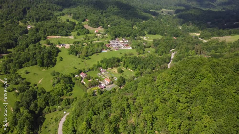 Aerial drone shot over the hills of Luna Ses Romania Aerial drone shot over the hills of Luna Ses Romania