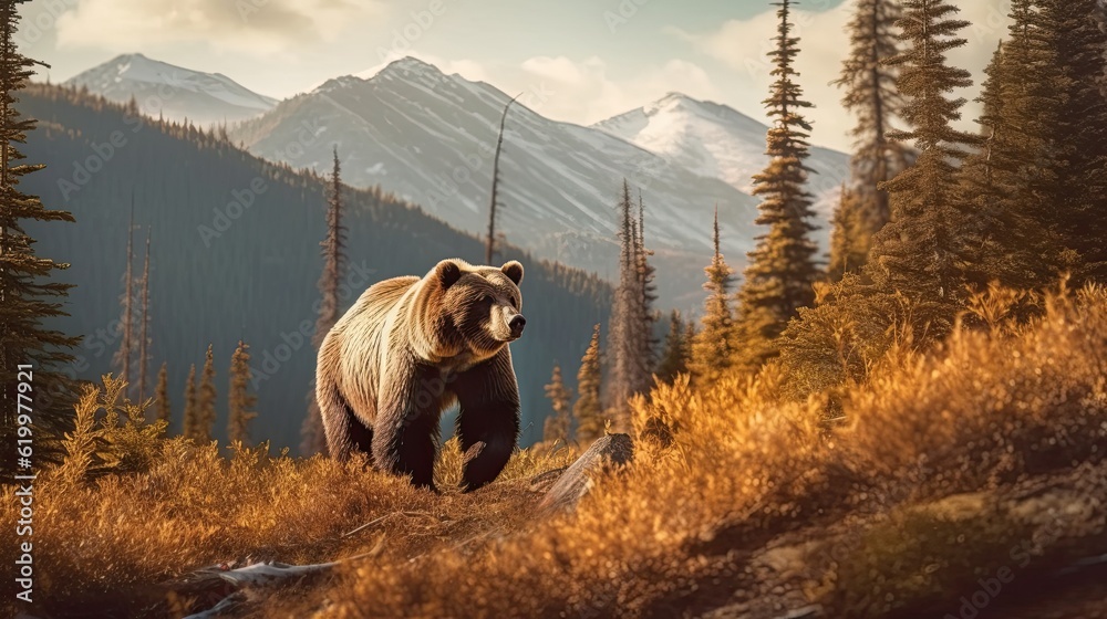 Bear in the lake. AI generated art illustration.
Bear in the lake. AI generated art illustration.