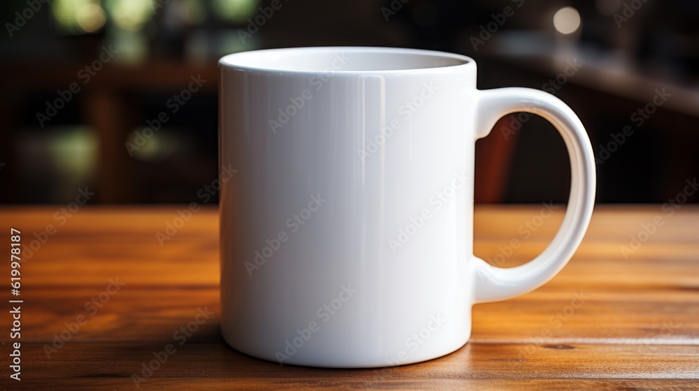 Fototapeta premium A plain white ceramic mug mock up. Generative AI. 