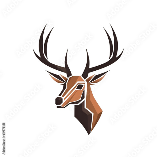 Deer head isolated on white background. Vector illustration in flat style. © Muhammad