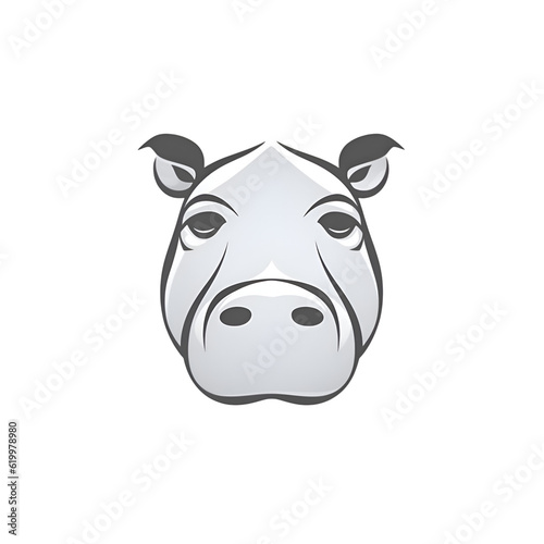 Hippo head vector icon design template. Animal head vector illustration.