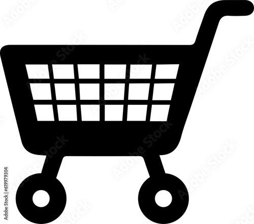 Shopping cart icon.Shopping basket vector icon.Empty supermarket shopping cart.Thin black buy and sale symbol.