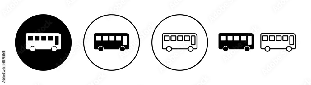 Bus icon set for web and mobile app. bus sign and symbol. transport symbol Bus icon set for web and mobile app. bus sign and symbol. transport symbol