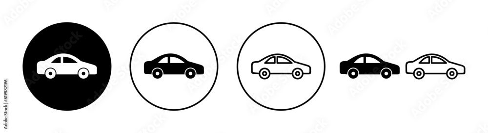 Car icon set for web and mobile app. car sign and symbol. small sedan