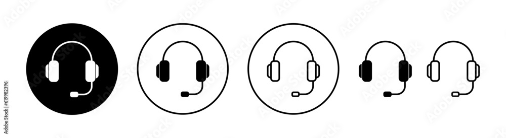 Headphone icon set  for web and mobile app. headphone sign and symbol