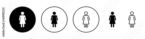 Female icon set for web and mobile app. woman sign and symbol