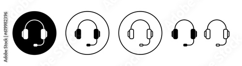 Headphone icon set  for web and mobile app. headphone sign and symbol