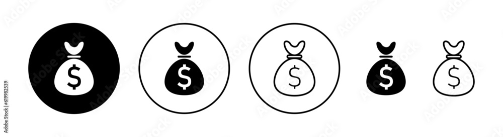 Money icon set for web and mobile app. Money sign and symbol Money icon set for web and mobile app. Money sign and symbol