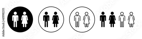Man and woman icon set  for web and mobile app. male and female sign and symbol. Girls and boys