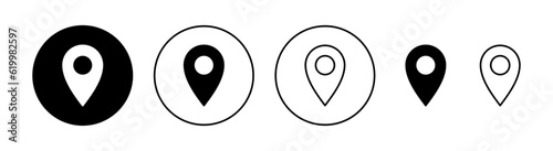 Pin icon set for web and mobile app. Location sign and symbol. destination icon. map pin