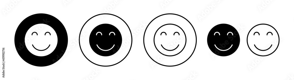 Fototapeta premium smile icon set for web and mobile app. smile emoticon icon. feedback sign and symbol