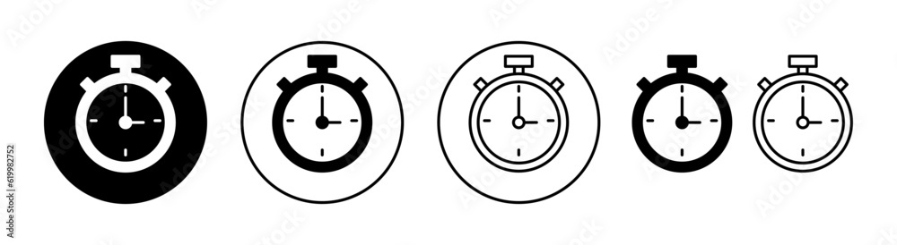 stopwatch icon set for web and mobile app. Timer sign and symbol. Countdown icon. Period of time