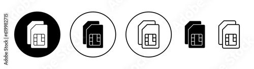 Sim card icon set for web and mobile app. dual sim card sign and symbol