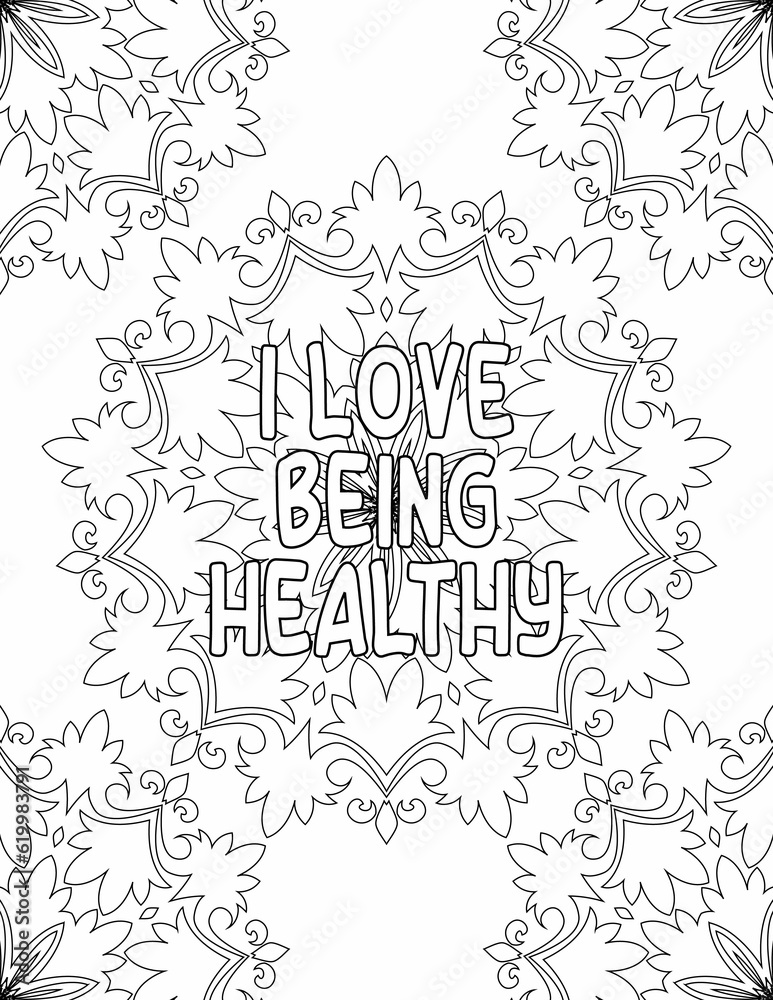 Motivational Quote Coloring sheet , Mandala Coloring Pages for Self-love for Kids and Adults
