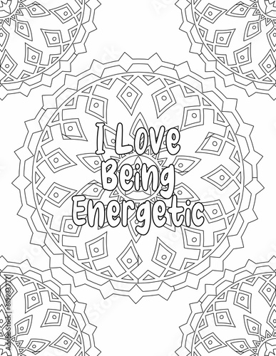 Motivational Quote Coloring Pages  Mandala Coloring Pages for Self-love for Kids and Adults