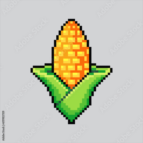 Pixel art illustration Corn. Pixelated Corn. Corn vegetables icon pixelated
for the pixel art game and icon for website and video game. old school retro.