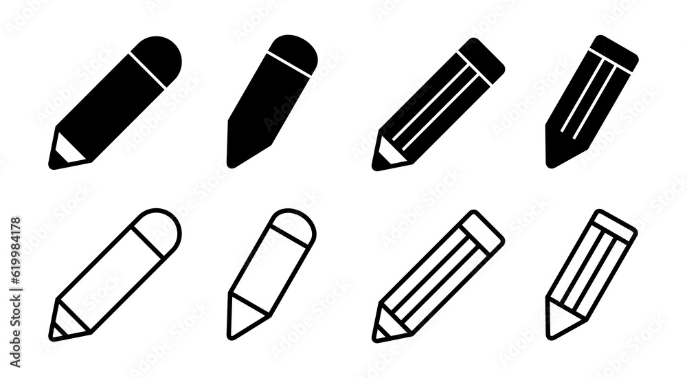 Pencil icon set illustration. pen sign and symbol. edit icon vector Pencil icon set illustration. pen sign and symbol. edit icon vector