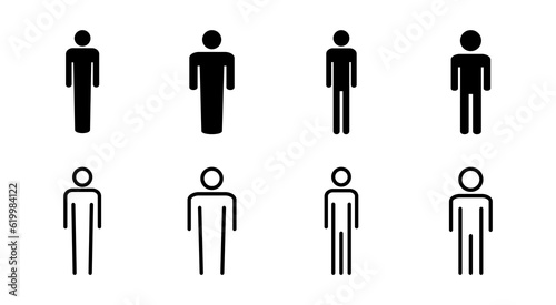 Man icon set illustration. male sign and symbol. human symbol