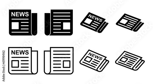 Newspaper icon set illustration. news paper sign and symbolign