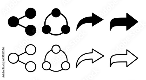 Share icon set illustration. Sharing sign and symbol © OLIVEIA
