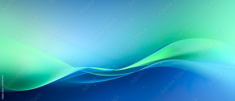 Fototapeta premium Abstract blue and green gradient waves background, minimalist backgrounds.