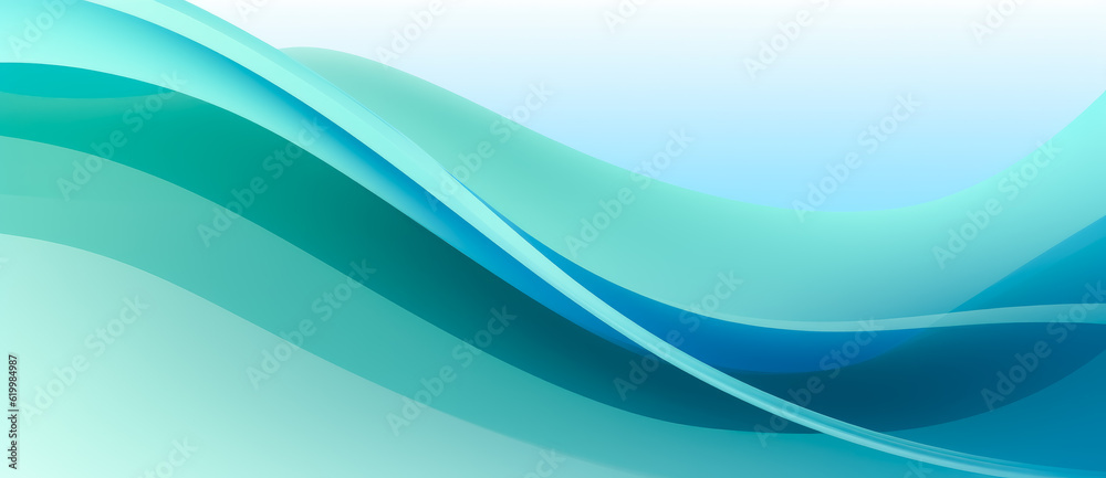 Fototapeta premium Abstract blue and green gradient waves background, minimalist backgrounds.