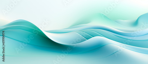 Abstract blue and green gradient waves background, minimalist backgrounds.