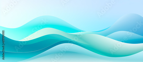 Abstract blue and green gradient waves background, minimalist backgrounds.