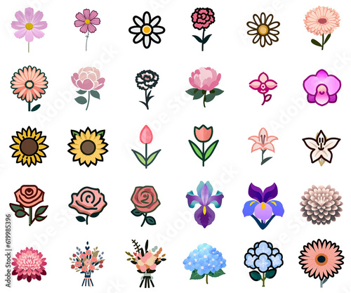 flower icon set
