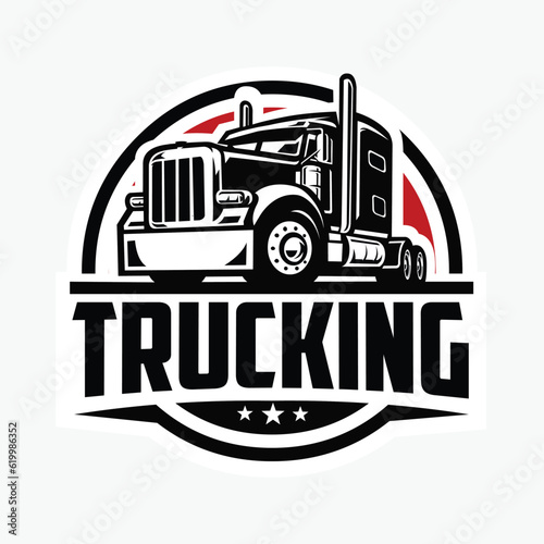 Trucking Circle Emblem Logo Vector. Best for Trucking Related Industry