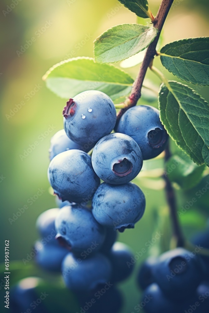 Fototapeta premium blueberries on the branch