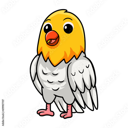 Cute opaline pale fallow lovebird cartoon